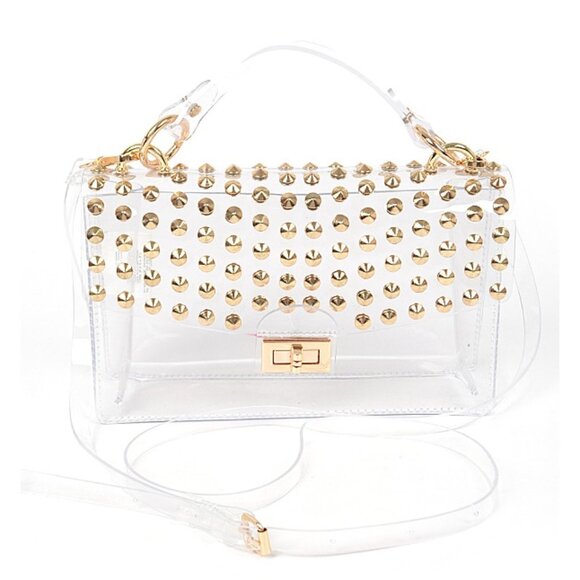 BNWT Brand New Transparent Studded Stadium Bag Cleared Studded Bag - Picture 1 of 6